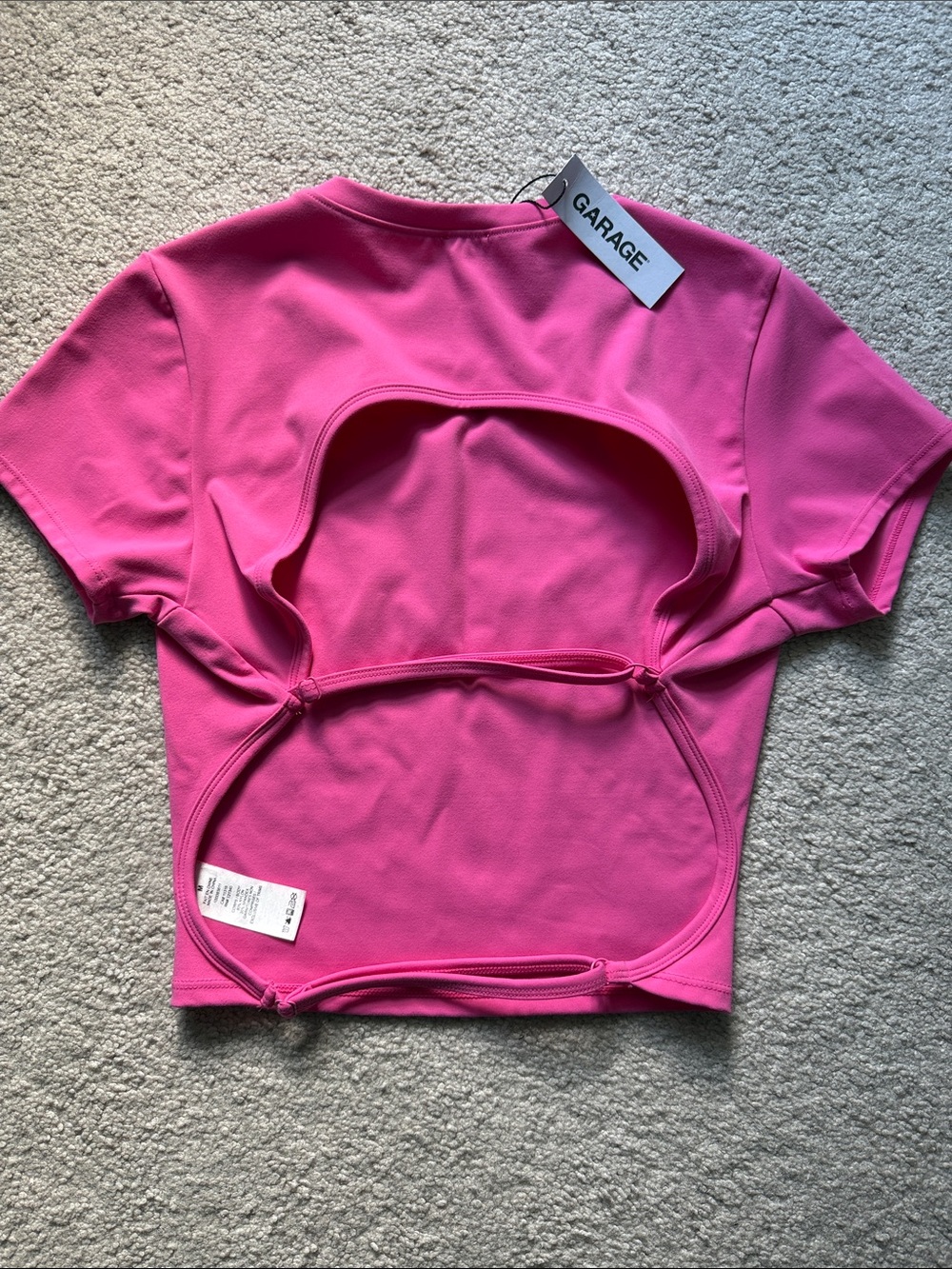 Garage Bright Pink Cutout Crop Top